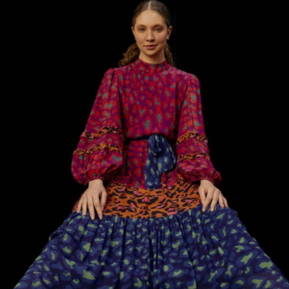 FARM Rio Dresses & Skirts - Farm Rio Mixed Leopards pop maxi dress in Large NWT